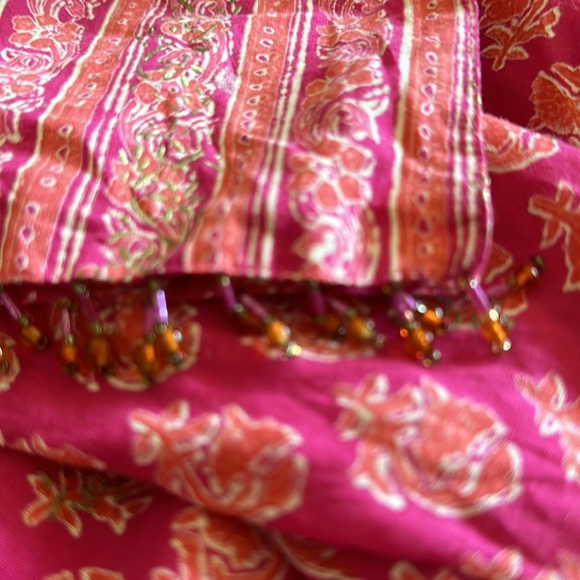 EAST ARTISAN with ANOKHI Floral Cotton Tunic Dress Top Size 10 Colors Pink Gold - Picture 7 of 15